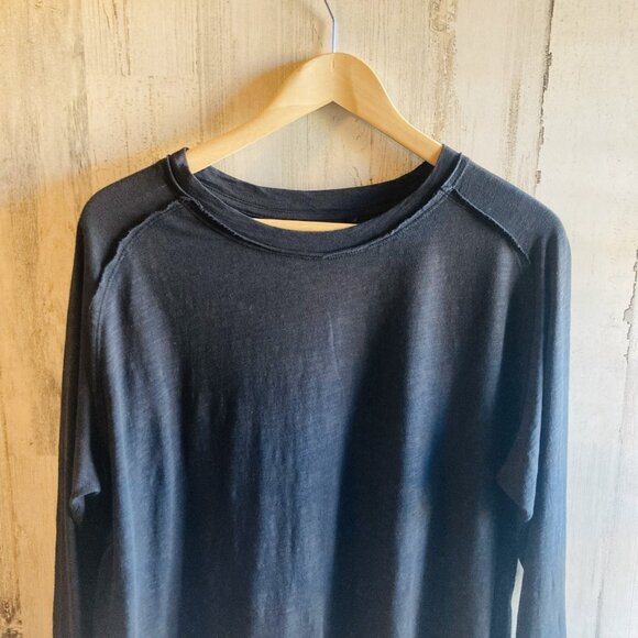 NWOT  Free People We The Free Arden Tee XS Black Long Sleeve Boho - Picture 3 of 14
